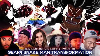 GEAR 4 SNAKE MAN TRANSFORMATION  Luffy vs Katakuri Part 10  Reaction Mashup [upl. by Frye]