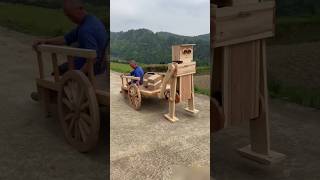 Handmade wooden horse carriage  shorts horse shortsfeed [upl. by Askari]