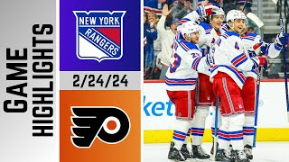 New York Rangers vs Philadelphia Flyers  Game Highlights  22424 Game 58 [upl. by Dayiz119]