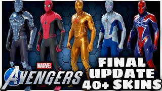 All SpiderMan Skins In Marvels Avengers  Final Update [upl. by Sevein399]