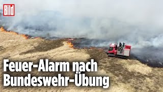 Truppenübungsplatz brennt Panzerhaubitze verursacht riesigen Brand  Meppen [upl. by Enilraep]