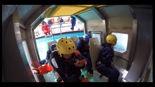 HUET  Helicopter Underwater Escape Training in Indonesia Batam 2020  women offshore  oil and gas [upl. by Nyrrat]