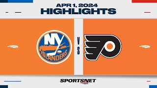 NHL Highlights  Islanders vs Flyers  April 1 2024 [upl. by Odrautse219]