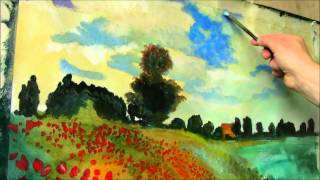 Monet Painting The Poppy Field near Argenteuil 1873 [upl. by Anomar]