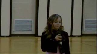 ♫ Concrete Angel by Martina Mcbride sung by 9 year old singer for talent show ♫ [upl. by Seiuqram515]