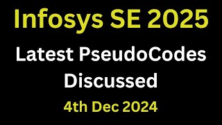 Infosys Latest Pseudocodes Discussed 2025 Batch  Infosys System Engineer preparation [upl. by Hamilah]