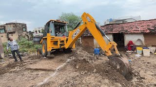 jcb 3dx dug neem for house in very difficult place  jcb video [upl. by Sobel]