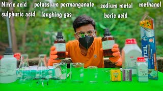 My All Chemical Collection  nitric acid hydrogen peroxide sodium metal  The Sanki Experiment [upl. by Nonnah]