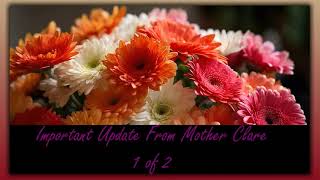 IMPORTANT Update from Mother Clare 1 of 2 heartdwellers stillsmallvoice update ClareDubois pray [upl. by Gomez]