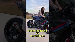 DUCATI CORSE V4 VS BMW M1000rr EXHAUST SOUND 🔊 [upl. by Esinnej738]