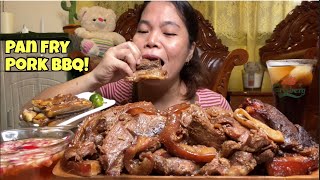 PAN FRY PORK BARBECUE  PRITONG TALONG AT BAGOONG  MUKBANG PHILIPPINES ASMR  PINOY FOOD [upl. by Oel]