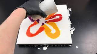 Acrylic pouring  Turning cardboard with silicone oil [upl. by Hasile816]