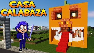 CASA CALABAZA EN MINECRAFT🎃IDEAL PARA HALLOWEEN [upl. by Aoniak]