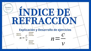 Indice de REFRACCIÓN  Calculo de velocidad de la luz en diversos medios [upl. by Bianka]