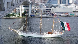 Zarpa Buque Escuela Cuauhtémoc de Tokio 2017 [upl. by Derf]