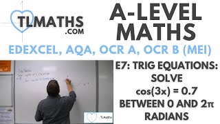 ALevel Maths E730 Trig Equations Solve cos3x  07 between 0 and 2π radians [upl. by Germann97]