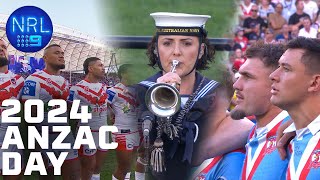 The 2024 Anzac Day Ceremony  NRL on Nine [upl. by Etat]