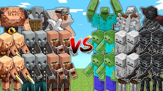 VILLAGERS amp PILLAGERS amp PIGLINS vs UNDEAD ARMY  Minecraft Mob Battle [upl. by Pain]