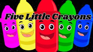 Five Little Crayons  New Version  Learn Colors  crayons  KidPreps [upl. by Kcirdek]