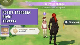 Poetry Exchange Right Answers  Genshin Impact Quests [upl. by Mauldon]