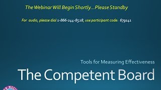 NMMS Webinar May 31 The Competent Board Tools for Measuring Effectiveness [upl. by Linetta]