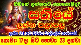 Sathiye Lagna Palapala  17th November to 23nd November 2024  සතියේ ලග්න පලාපල  Sinhala Horoscope [upl. by Annahs]