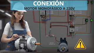 Conexión de un Motor Monofásico de 120v en 220v Ocupando dos líneas fase  Conecvid [upl. by Niltyak]