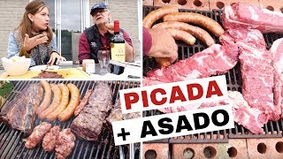 Una Parrilla Argentina Construcción Asado y Picada [upl. by Enitsuga]