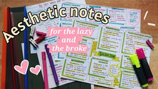 how to take aesthetic notes with minimum effort amp minimal supplies [upl. by Ispep97]