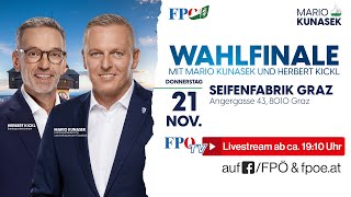 Das SteiermarkWahlfinale der FPÖ mit Herbert Kickl und Mario Kunasek [upl. by Dnomaj]