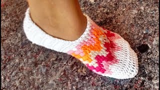 👉 COMO HACER PANTUFLAS A CROCHET PARA MUJER PASO A PASO 👈 [upl. by Wartow]