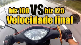 Comparativo de velocidade biz 100cc VS biz 125cc velocidade máxima [upl. by Eeuqram]