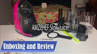 AMZCHEF Slow Juicer Unboxing and Review Juicer with very high juicing capacity [upl. by Wrand]