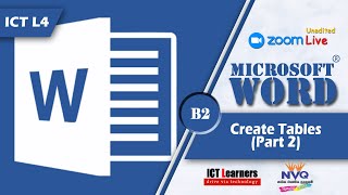 ICT Level 4 in Sinhala  M2  Microsoft Word  B2  Create Tables  Part 2 [upl. by Handbook295]