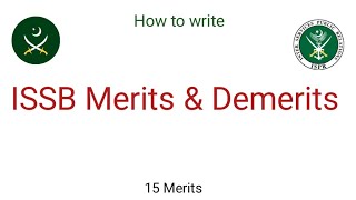 Merits and Demerits in ISSB  How to write merits and Demerits in issb [upl. by Aropizt]