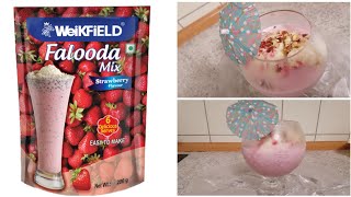 How to make Falooda mix  Strawberry Falooda mix  Weikfield Strawberry falooda mix [upl. by Aznola]