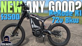 ReRode R1 72v Electric Dirt Bike First Ride and Review [upl. by Alonso387]