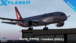 Xplane 11 Qantas Full Flight  Magknight 787 V17  Perth YPPH  London EGLL [upl. by Jeannie]