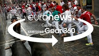 360° video last hours of Pamplonas San Fermin festival [upl. by Chrystel372]