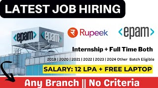 Rupeek Off Campus  Epam TataMG Recruitment  2024  2023  2022  2021 2020  2019  Exam 21July [upl. by Keeler]