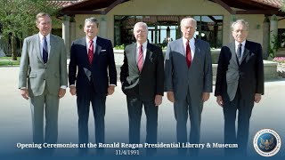 Opening Ceremonies at the Ronald Reagan Presidential Library amp Museum 1141991 [upl. by Nnyllatsyrc]