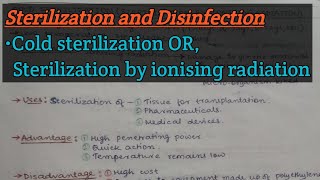 Sterilization and Disinfection  Cold sterilization Sterilization by ionising radiation [upl. by Angi220]