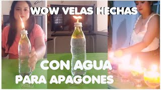 como hacer velas con agua 💧 para apagones wow ven míralas vela comedy luz edit [upl. by Margret]