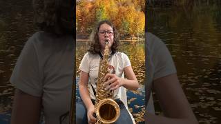 Playing Saxophone in Autumn 🎷😊🍁 100daysofpractice saxophonist autumn shorts [upl. by Elleynad]