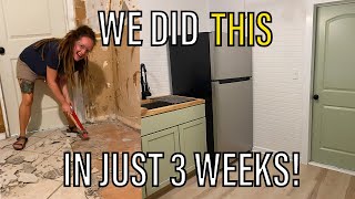 EXTREME DIY KITCHEN RENOVATION ON A BUDGET  WEEK 3 [upl. by Adnilec804]