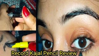 Black Kajal Review 😱 from Record Kajal PencilBeginner friendly Videohow to kajalmakeover [upl. by Don]