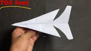 flies 700 plus feet   How to make a paper airplane that flies really far origami airplane [upl. by Nnybor]