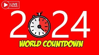 🔴 Live World 2024 NEW YEAR Countdown  Indonesia Palestine Japan India Malaysia USA UK etc [upl. by Hoon]