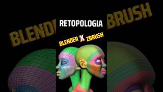 RETOPOLOGIA BLENDER OU ZBRUSH 3d 3dmodeling zbrush blender [upl. by Niabi]