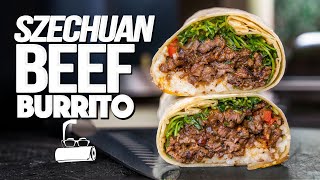 SPICY SZECHUAN BEEF BURRITO  SAM THE COOKING GUY [upl. by Biagio617]